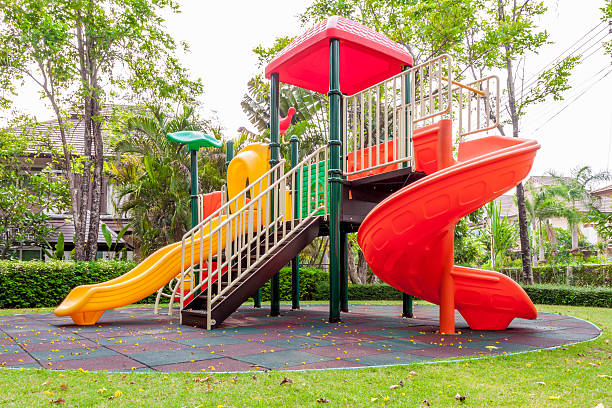 istock Play ground with play toys slider for kids 521237518