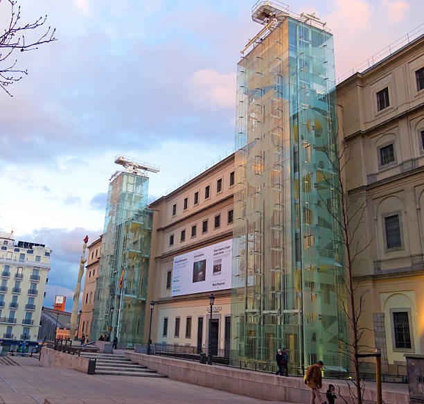 Madrid, Spain - February 24, 2013: The Reina Sofia Museum at sunset