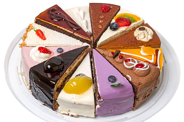 istock Twelve different pieces of cake on a plate 521246563