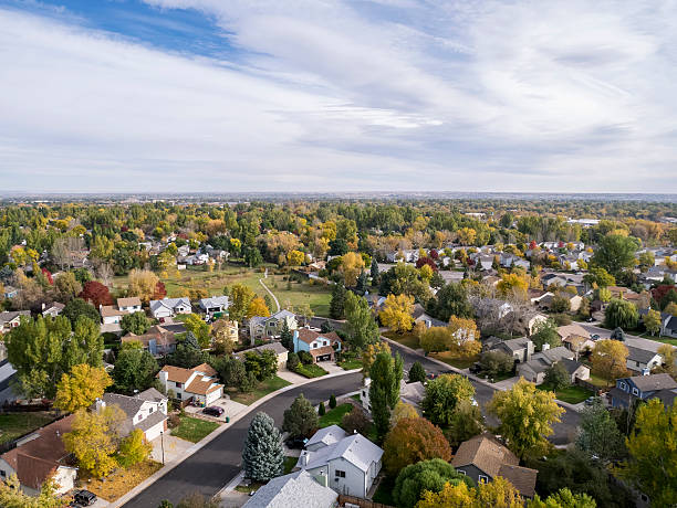 Colorado houses aerial view