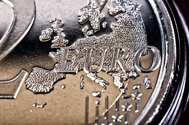 2 euros - french silver coin fotografías e imágenes de stock