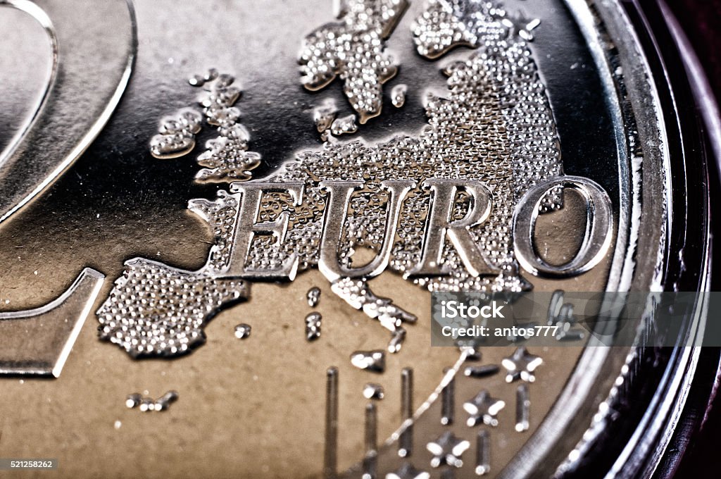 2 euro Closeup of coin 2 euro European Union Stock Photo