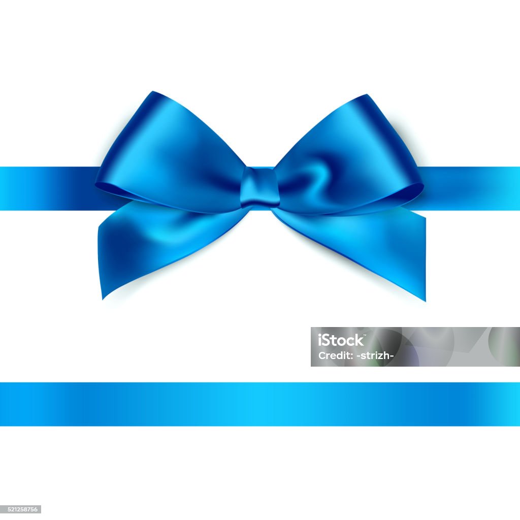 Shiny Blue Satin Ribbon On White Background Stock Illustration - Download  Image Now - Blue, Tied Bow, Ribbon - Sewing Item - iStock