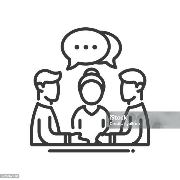 Business Meeting Single Icon Stock Illustration - Download Image Now - Icon Symbol, Discussion, Meeting