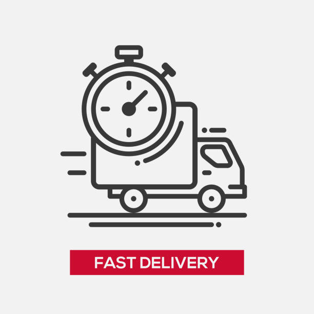 ilustrações de stock, clip art, desenhos animados e ícones de ícone de serviço de entrega rápida e simples - overnight delivery illustrations