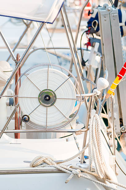 istock equipment on the deck - rope in the coil 521263345