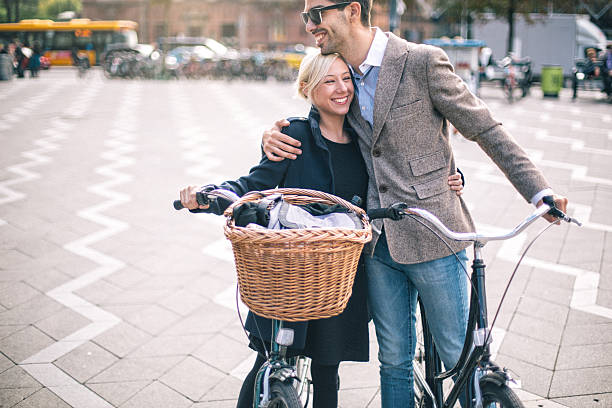 istock Loving couple enjoying the bicycle ride 521266061