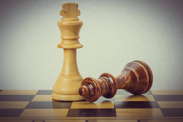 istock wooden chess on the chessboard 521266359