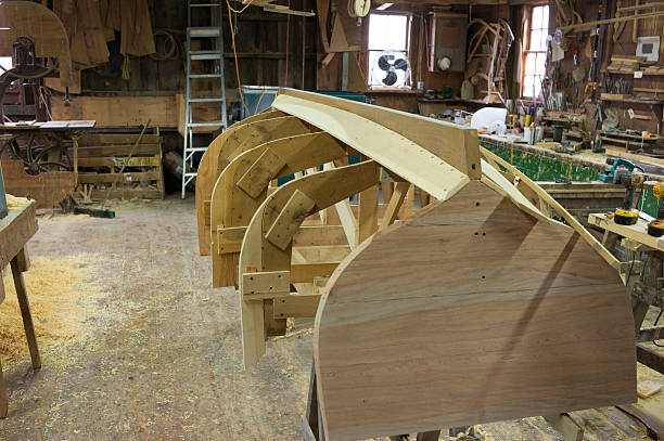 istock Boat Under Construction in a Boat Shop, Nova Scotia. 521267081