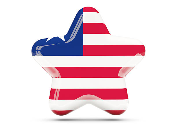 istock Star icon with flag of liberia 521267166