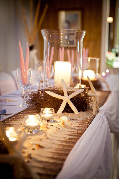 istock Wedding Bridal Table Beach Theme with Candelabra 521270172