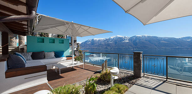 istock Terrace lounge in a luxury house 521270488