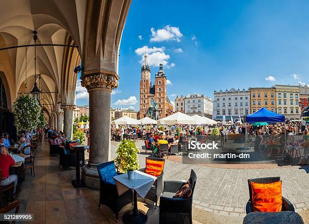 Main Market Square Of Krakow Stock Photo - Download Image Now - Krakow, Poland, Market Square