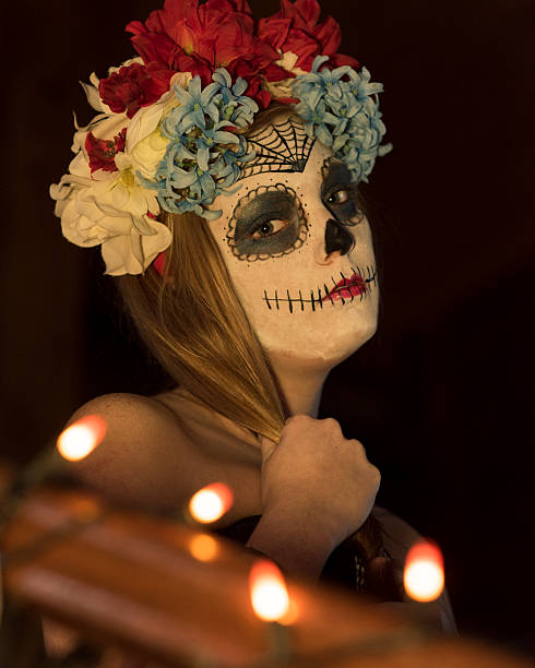 istock Beautiful Sugar Skulls Portrait 521291059