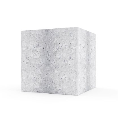 Concrete Cube isolated on white background