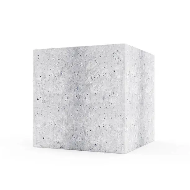 Concrete Cube isolated on white background