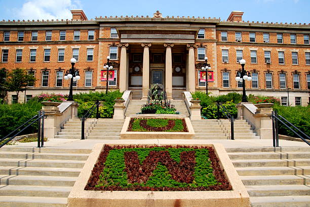 University of Wisconsin Madison Agriculture Building Madison, WI, USA - July 20, 2014: The beautiful entrance to the agriculture building at the University of Wisconsin, Madison Campus. madison wisconsin photos stock pictures, royalty-free photos & images