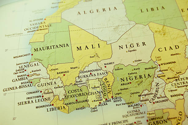 Western Africa map Western Africa map benin stock pictures, royalty-free photos & images