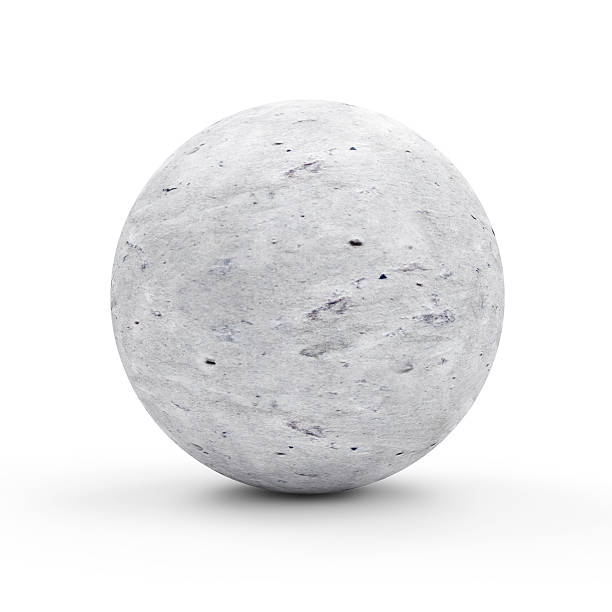 Concrete Sphere isolated on white background stock photo
