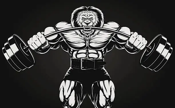 Vector illustration of Angry lion