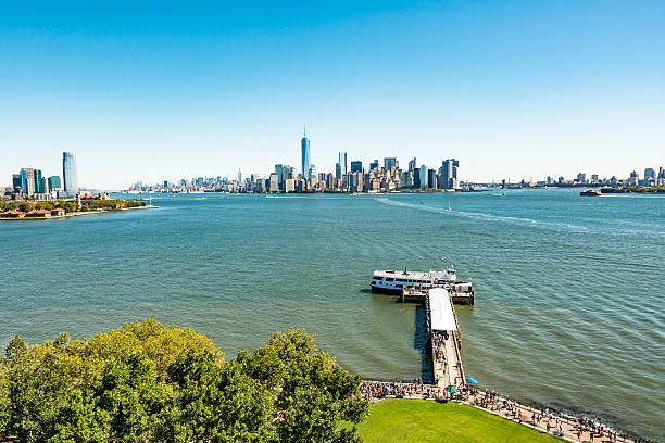 istock view from Ellis Island to New York 521298168