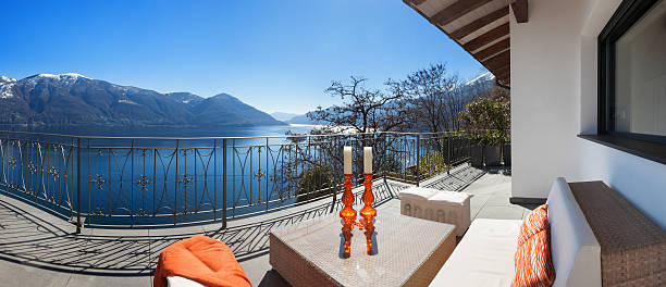 istock Terrace lounge in a luxury house 521300478