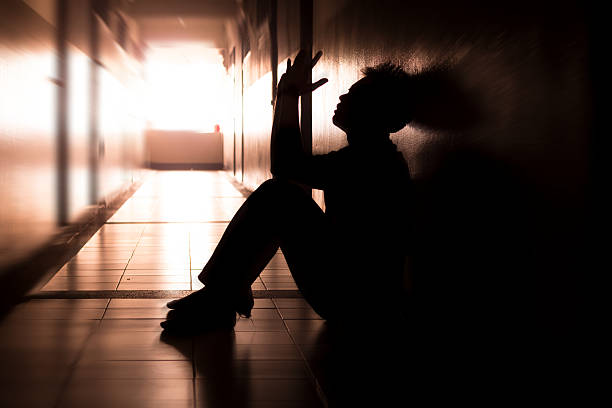 istock Hopeless man,zoom motion blur focus. 521302816