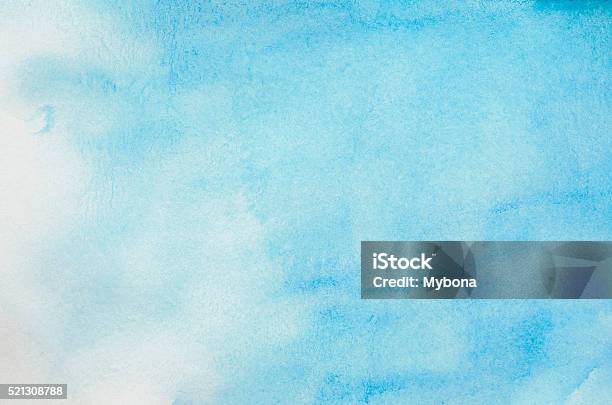 Abstract Blue Watercolor Background Stock Photo - Download Image Now - Watercolor Painting, Blue, Textured
