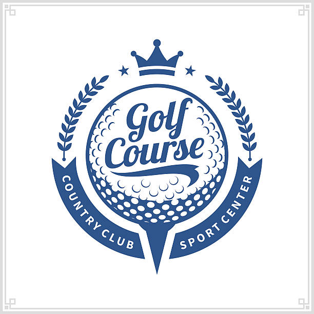 illustrazioni stock, clip art, cartoni animati e icone di tendenza di etichetta del golf club - golf golf club sport golf ball