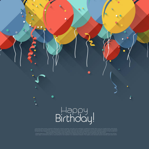 Flat birthday background Colorful birthday background in flat design style happy birthday best friend stock illustrations