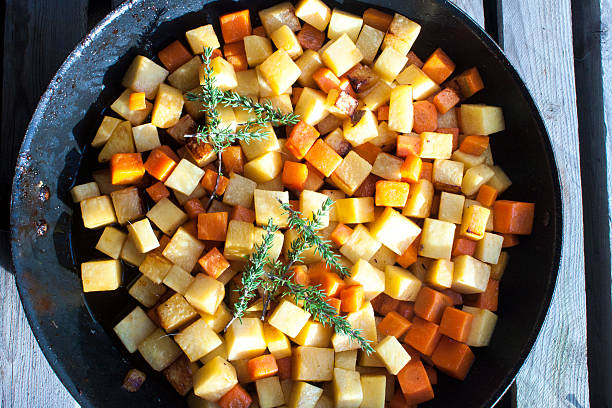 istock Fried dices of carrot and swede 521315101