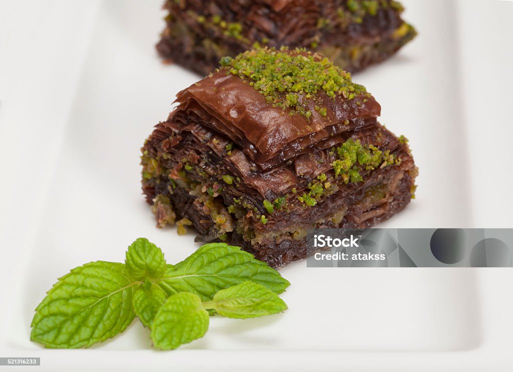 Baklava Perfect Baklava with Pistachio Asian Food Stock Photo