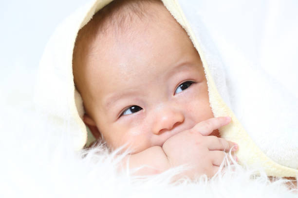 istock Little baby kid sleep and smile 521316675
