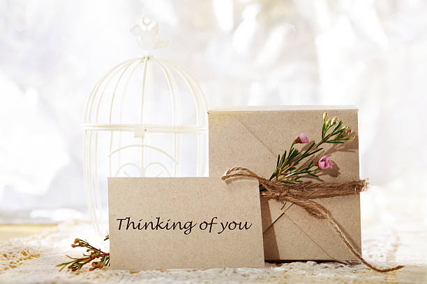 istock Thinking of you, hand crafted card and present box 521316699