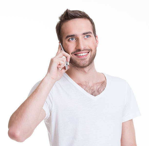 istock Portrait of  happy man calling by mobile. 521319123