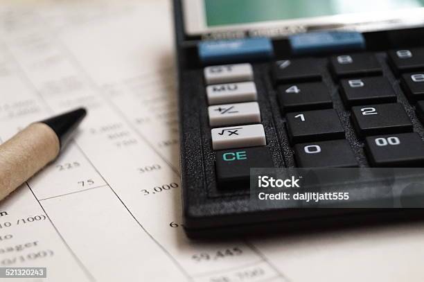 Financial Data Analyzing Calculator Stock Photo - Download Image Now - Tax, Analyzing, Balance