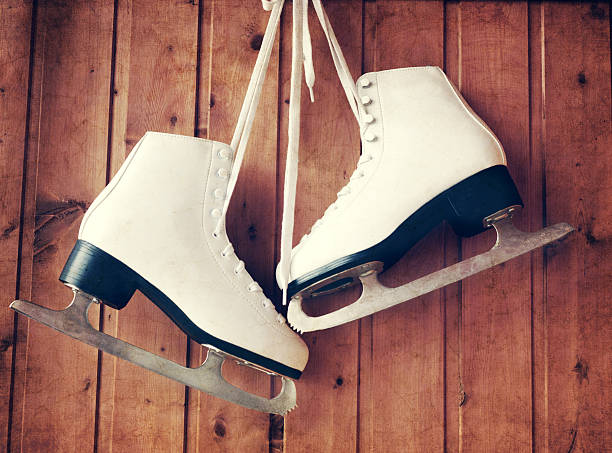 istock white ice skates for figure skating 521320803