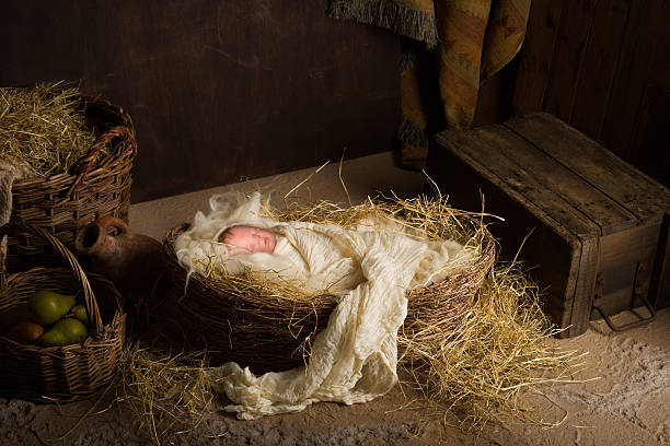 istock Baby doll in nativity scene 521322093