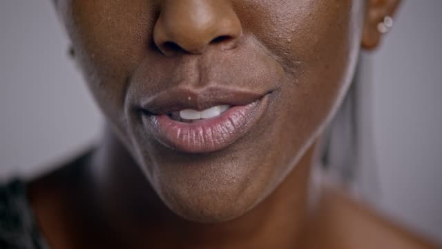 Mouth of an African-American woman talking