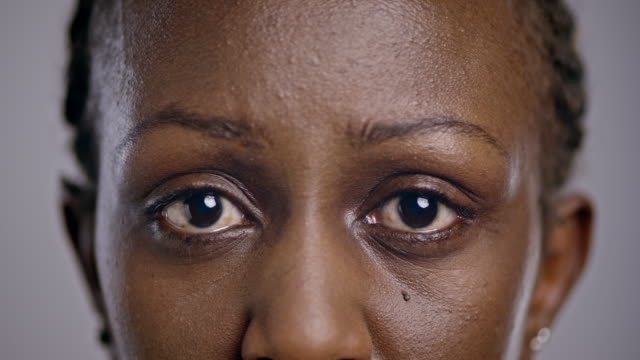 Eyes of a sad African-American woman
