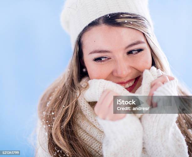 Winter Woman Feeling Cold Stock Photo - Download Image Now - Adult, Adults Only, Beautiful People
