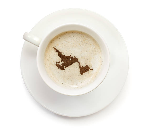 istock Coffeecup with powder in the shape of Newfoundland 521342583