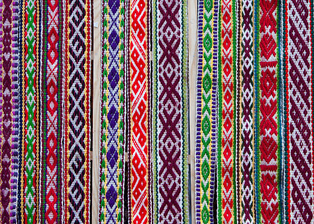 Woven traditional folk belts stock photo