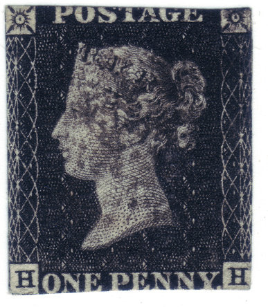 Original Penny Black Postage Stamp 1840