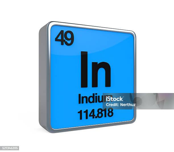 Indium Element Periodic Table Stock Photo - Download Image Now - Atom, Blue, Chart