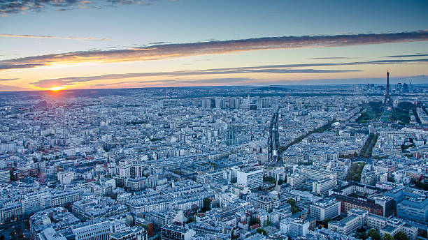 istock Aeriel view of Paris at sunset 521346695
