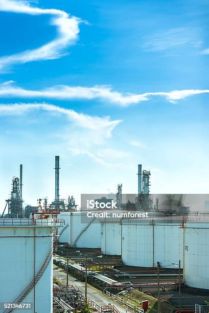 Oil Refinery Stock Photo - Download Image Now - Business Finance and Industry, Cloudscape, Fuel Storage Tank