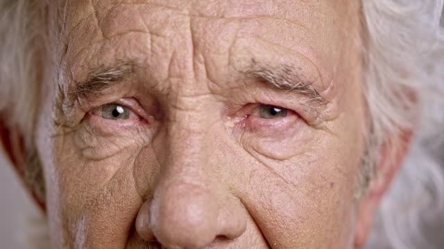 Eyes of a sad senior Caucasian man