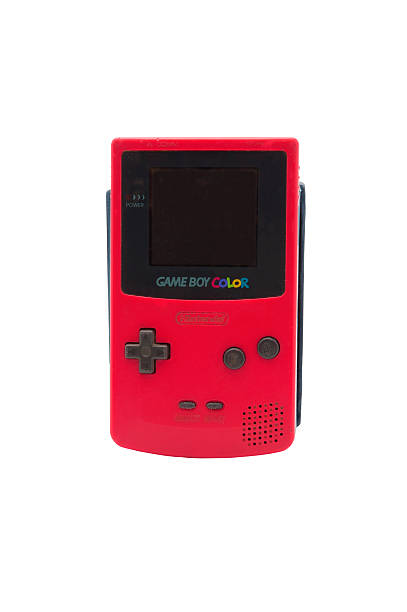 Nintendo Gameboy Colour Adelaide, Australia - October 27, 2014: A studio shot of a Nintendo Game Boy Colour. A popular handheld video game device which has sold over 100 million units worldwide. handheld video game stock pictures, royalty-free photos & images