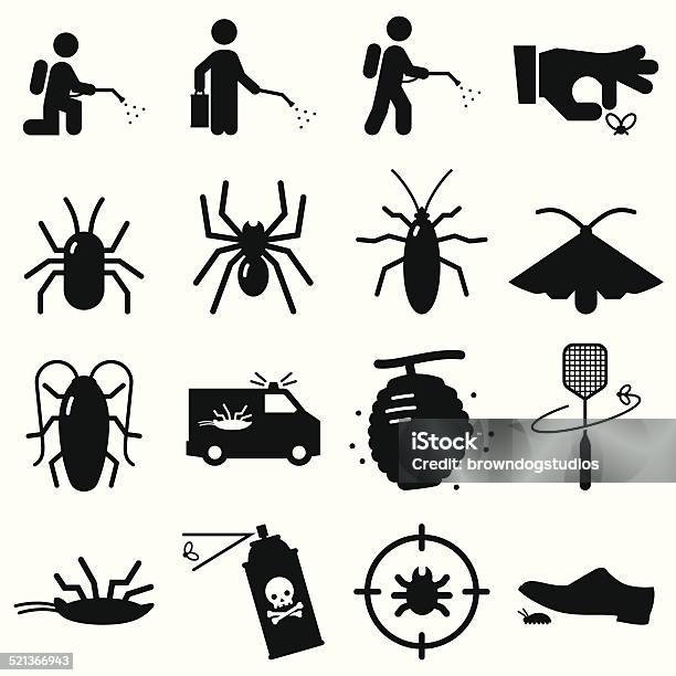 Bug Exterminators Black Series Stock Illustration - Download Image Now - Exterminator, Icon Symbol, Insect